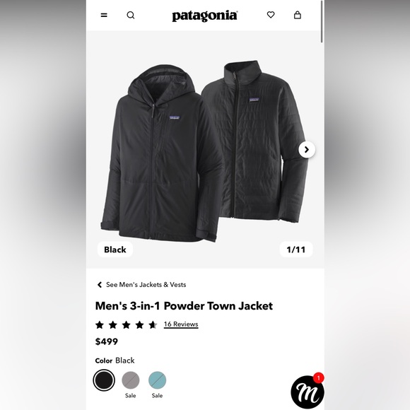 Patagonia Men’s 3-in-1 Powder Town Jacket - Picture 3 of 3